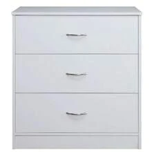 3-Drawer Dresser, White Wood Chest Of Drawers For Bedroom Or Closet - 白色 - 查看 5
