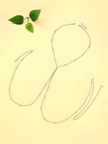 1pc Fashionable Geometric Circle Crystal Rhinestone Chest Chain, In Europe And America For Evening Party, Beach, Sexy Body Jewelry