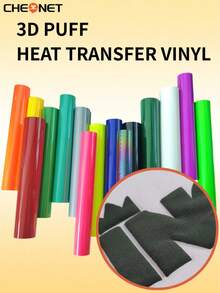 Vinilo de transferencia de calor 3D - Vinilo 3D navideño, adecuado para ropa DIY, patrones de silueta y varios usos, material decorativo de colores mixtos - Multicolor - Ver 2