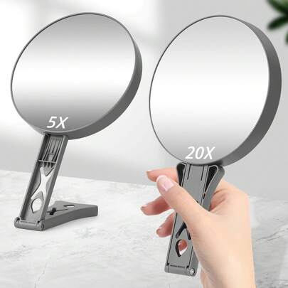 Kính lúp cầm tay hai mặt 4,5 inch với các tùy chọn phóng đại 10X/20X/30X, quà tặng Ngày Valentine/Giáng sinh, gương trang điểm gấp gọn, gương phóng đại độ nét cao, gương trang điểm di động, gương trang điểm xoay thanh lịch, quà tặng, du lịch, đồ giá rẻ, vật dụng cần thiết khi đi du lịch