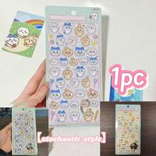 1pc 2026 Hot And Popular Japanese Anime And Manga Merchandise, Dopamine Girl Heart Blue And Pink, Various Styles Of High Aesthetic Stickers, Relief 3D Stickers, Luggage, Guitar, Notebook Decoration, Phone Case Decoration Stickers, Small Gifts, Small Gifts For Friends And Family,New Year's Gift, Valentine's Day Gift, Easter Gift,Stochastic Style - Multicolor - View 9