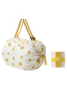 Reusable Foldable Shopping Bag With Handle, Large Capacity, Collapsible, Washable Travel Tote - Multicolor - View 7