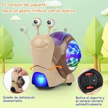 Juguete de Caracol Gatear, Juguete de Aprendizaje Temprano para Niños Pequeños, Juguete Sensorial Interactivo con Música y Luces, Evitación Automática de Obstáculos, Apto para Niños y Niñas,38965294 - Dorado - Ver 6