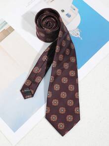 1pc Fashionable Casual Men's Floral Pattern Necktie, Comfortable & Versatile For Daily, Commuting, Party, Banquet Matching - A - View 6