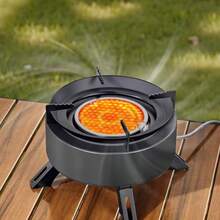 Estufa de té portátil para exteriores tipo partido, estufa de camping, estufa de gas magnética, estufa de gas portátil adecuada para uso al aire libre, montañismo y camping. - Oscuro - Ver 3