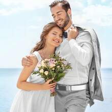 TendenciaCinturón Hombre Cuero Piel Cinto De Vestir Hebilla AjustableCalidad premium - Blanco - Ver 6