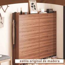 Zapatera Organizador Zapatos De Madera - Adecuado Para Pasillos Entradas - Marrón - Ver 7