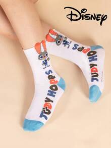 Disney 2双装迪士尼疯狂动物城图案男士船袜，可爱卡通独特迪士尼男士袜子，尼克·王尔德设计，防臭透气休闲百搭圆领卡通袜，适合学生/成人作为礼物和日常穿着，情侣款。 - 彩色 - 查看 4