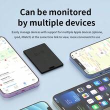 Ultra-Thin Tracking Card Wallet, Anti-Lost GPS Tracker, Smart Location Tag, Compatible With IPhone Find My App, Wireless Charging, IPX6 Waterproof (IOS Only) - Black - View 5
