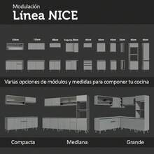 Gabinete Bajo Cocina Madesa Nice Suspendida con 2 Puertas GG - Gris - Ver 11