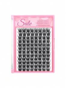 Sulv 96pcs 12 Rows DIY Eyelashes Cluster 10-20mm To Choose DIY Lash Extensions False Lashes Lash Clusters For Self Application At Home - Black - View 2
