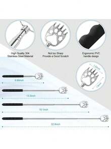 EstiloTendenciaTimotech Paquete De 3 Rascadores De Espalda Extensibles TelescóPicos 67.8 Cm Manita Rascadora Y Palo Para Rascar De Metal Con Mango, Rascador Corporal Para PicazóN Con Diferentes GarrasCalidad PremiumVersióN Mejorada - 1 - Ver 3
