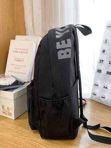 Large Capacity Double-Shoulder Bag Classic Big Backpack - Black - View 4