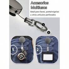 2 Piezas Llavero Retrctil, Yoyo para Gafete con Clip de Metal, Clip Retrctil para Tarjetas de Identificacin, Carrete retrctil con de 23.5 Pulgadas, Porta Llaves retractil Redondo