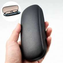 PU Leather Hard Glasses Case For Men And Women - Protective Eyeglass Case For Reading Glasses - màu đen - Xem 1
