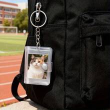 Bonuci 1个/10个装 2英寸迷你相册，情人节照片收纳盒带钥匙扣，口袋相册钥匙扣，适合存放照片，情人节礼物，婚礼礼物，钥匙扣相册，包包挂件，可存放身份证照片，透明照片收纳相册，可爱礼物 - 彩色 - 查看 5