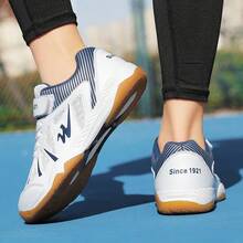 Men's Badminton Shoes, Non-Slip Sports Shoes, Professional Training Sneakers With Non-Slip Rubber Outsole And Breathable Mesh Upper - White and Blue - View 5