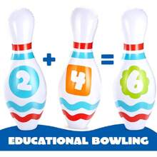 Juego de bolos inflables gigantes para niños y adultos, juegos de fiesta de cumpleaños de Navidad, juguetes de educación para niños,38966522 - Multicolor - Ver 6