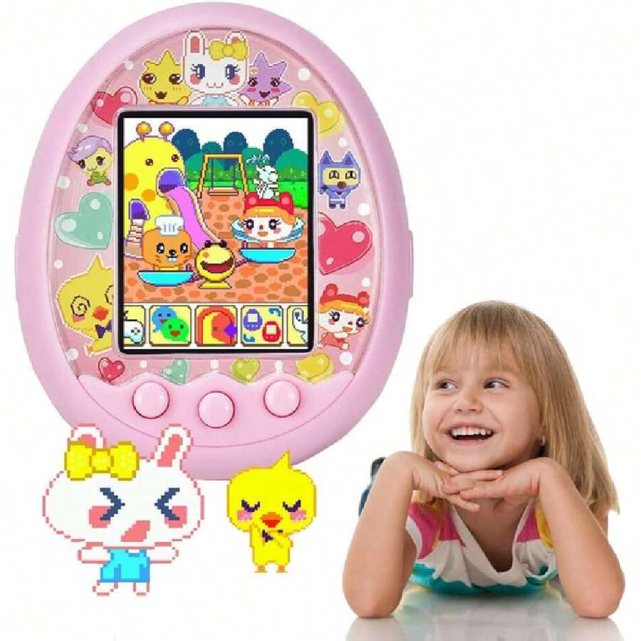 Máquina Electrónica Virtual, Mascotas Electrónicas, Acompañar el Crecimiento de tu Hijo, Fomentar su Independencia y Sentido de la Responsabilidad, Regalos de Navidad para Ellos(Rosa),38966721 - Amarillo - Ver 1