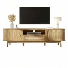 Television Stands & Entertainment Centers - Natural + MDF - View 3