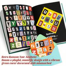 Ransom Letters Stickers Book 1500+ Pieces Retro Cut-Out Alphabet & Number Stickers For Scrapbooking Journaling DIY Crafts Vintage Holiday Gift For New Year - 綠色 - 查看 3