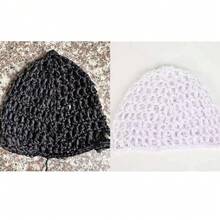 2顶非洲彩色编织帽，镂空彩色帽，穆斯林男士帽，女士编织网帽，适合日常佩戴，可作发帽或睡帽。 - 2件套裝 - 查看 17