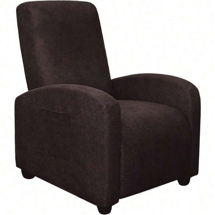 Trugenix-Recliner Sofa Covers - Leather Like Recliner Sofa Covers 3 Seater Recliner Couch Covers For 3 Cushion Couch 8 Pieces Washable Stretch Reclining Sofa Slipcovers (Brown)-GP - 01-巧克力 - 查看 1