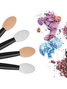 100/50pcs Nail Sponge Stick Double-Sided Sponge Brush Ombre Nail Art Brush, Disposable Double-Ended Eyeshadow Brush, Makeup Tools, Nail Art Tools, With Storage Box - Multicolor - View 3