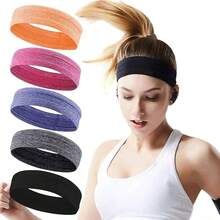 Workout Headbands Non Slip Headband Sport Headbands Sweatbands Elastic Sport Hair Bands For Sports Travel Indoor Fitness Gym - Mix2 - 查看 1