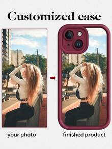 1 pieza Funda de teléfono personalizable con diseño de foto, compatible con iPhone 16/15/14/13/12/11 Pro Promax y teléfonos Galaxy, cubierta protectora antideslizante negra, gran idea de regalo para vacaciones, cumpleaños, familia, amigos, parejas - Blanco - Ver 9