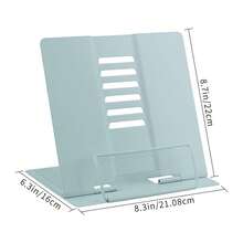 Metal Desk Book Holder, Hands Free Adjustable Cookbook & Document Holder, Portable Bookstand For Music Books, Textbooks, Recipes, Tablets & IPads (Olive Green) - 橄欖綠 - 查看 4