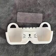1/2pcs Wall-Mounted Sunglass Organizer, Cute Cat-Shaped Fashion Glasses Holder, Space Saving Eyeglasses Display Stand, Punch-Free Glasses Storage Rack For Entryway, Living Room, Bedroom, Bathroom, Office, Dorm. Home Decor. - Multicolor - View 10