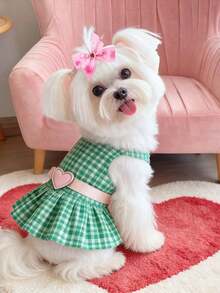 6/20pcs Valentine's Day Pet Bow Headbands - With Elastic Rubber Band, Fabric Heart Print Rhinestone Design, Adorable Pet Decor, Happy Puppy Costume, Pet Accessories, Holiday Party Photo Props, Suitable For Dogs & Cats - Multicolor - View 3