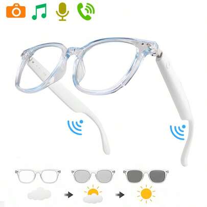 VUB 2026 Wireless Smart Glasses, Auto-Dimming Lenses, Touch Operation, Built-In Microphone, HD Audio, Wireless Connection, Rechargeable Battery, Suitable For Office, Outdoor, Sports, Driving, Music Playback, Hands-Free Calling - Ideal Holiday Gift!