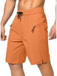 Men's Swim Trunks Quick Dry Board Shorts With Zipper Pockets Beach Shorts Bathing Suits Men - No Mesh Liner - Dusty Orange - 查看 1