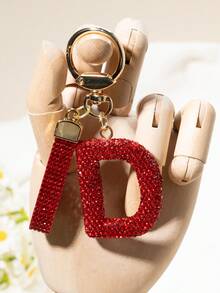 1个字母钥匙扣吊坠，镶钻装饰，手提包挂饰，礼物