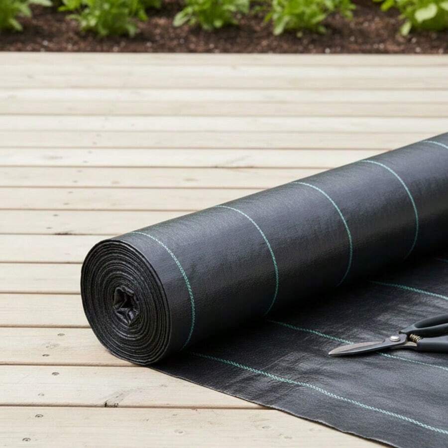 10m Length, 2 Width Options - Barrier Control Woven Garden, Landscape Fabric Heavy Duty Ground Cover Cloth - Black - View 1