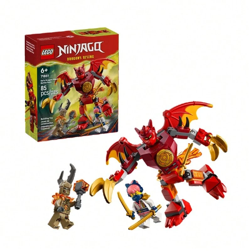 LEGO 乐高幻影忍者71851凯的龙战机甲积木玩具，适合男孩和女孩 - 彩色 - 查看 1