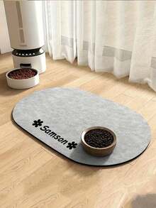 Personalized Absorbent Dog Food Mat, Dog Feeding Mat, Customizable Pet Name Dog Food Mat, Personalized Dog Bed Mat, Can Be Customized According To Your Beloved Dog's Name, Ideal For Protecting Floors And Keeping Feeding Area Clean, Creating A Vacation Atmosphere, Autumn Decor - Multicolor - View 10