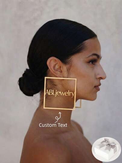 Custom Name Earring,Oversized Square Hoop Earrings , Bold Oversized Lightweight Gold Hoops,Handmade Statement Jewelry,Lightweight Modern Geometric Hoops , Minimalist Art Jewelry,Elegant Statement Jewelry ,Name Hoops Earring,Best Friend Gift,Mother's Day Gift, Anniversary Gift