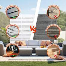 Pantalla de Privacidad Metálica 72''x47'' con Soporte, Cerca Decorativa para Patio y Balcón Interior y Exterior - Blanco - Ver 5