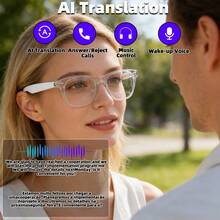 SENBONO AI翻译智能眼镜，多功能音频眼镜，内置麦克风和扬声器，支持音量控制、音乐播放和免提通话，适合骑行、旅行等场合。 - 彩色 - 查看 2