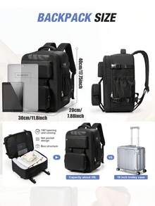 Mochilas para Laptop para Homens e Mulheres, Bolsas para Computador de 14 e 15,6 Polegadas, Mochilas de Viagem de Grande Capacidade, Mochilas Escolares para Meninos e Meninas Adequadas para Ensino Médio e Universitários, Mochilas Casuais para Ir e Vir, Mochilas de Embarque Portáteis, Mochilas Impermeáveis de Várias Camadas, Malas de Cabine Aprovadas pela Aviação, Mochilas Leves, Mochilas para Caminhada, Mochilas Antifurto de Mão para Mulheres, 40*30*20cm - Multicolorido - Visão 2