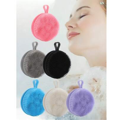 1 cọ tắm silicon, mút tẩy tế bào chết và cọ làm sạch cơ thể, mềm mại và thân thiện với da, làm sạch da - Mát-xa nhẹ nhàng cho làn da rạng rỡ - Lý tưởng để sử dụng trong phòng tắm.