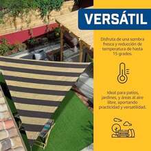 Malla Sombra Velaria 3.5x3.5x3.5 - Triangular Bicolor - Mallasombra para Exteriores - Bastillas Dobles Reforzadas - Proteccin 90% Rayos UV - Lonasombra - Velaria 3.5x3.5x3.5 CB - 3,50 x 3,50 x 3,50 mts+beige - café - Ver 5
