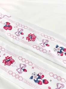 Cute Strawberry Bow Pastoral Whimsical Sweet Innocent Lolita Soft Moe Lolita Tights - Multicolor - View 5