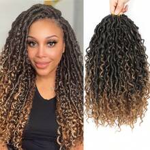 Belle Show 3 paquetes de cabello trenzado tipo locs de diosa para mujeres, cabello trenzado de locs de río con puntas rizadas de 14 pulgadas - Multicolor - Ver 9