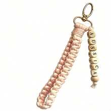 [Custom] 1pc Bohemian Style Personalized Keychain Bracelet, Bridesmaid Gift, Woven Bracelet Keychain, Bridesmaid Gift Box, Valentine's Day Gift