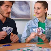 Un juego de mesa de secuencia, juego de cartas multijugador, juego de cartas, juego de mesa, juego de mesa, naipes, juego interactivo, juego multijugador, juego de equipo, juego de viaje, muy adecuado para reuniones familiares y de amigos, fiestas, campamentos, viajes y otras actividades multijugador. - Azul - Ver 7