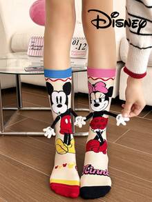 1 Đôi tất đôi có nam châm tự dính tay, tất hoạt hình dễ thương tự dính vào nhau, chủ đề Giáng sinh, phù hợp cho mùa xuân, đông, thu và hè, hoàn hảo làm quà tặng dự tiệc, tất nữ nhiều màu sắc dài đến bắp chân dành cho người hâm mộ, tất Disney - Nhiều màu - Xem 2